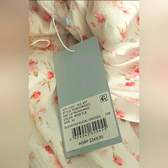 Cottage Prairie Rose Floral Formal Ruffle Corset Fairy Events Dress New - Picture 2 of 8